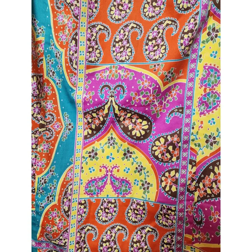 Peter Nygard Lined Sheath Sleeveless Dress Knee Length Bold Print Orange Yellow